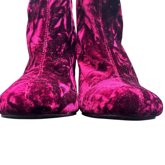 MIA Velvet Burnout Boots 8 Burgundy Whimsigoth Gothic Vamp Witchy Boho - Picture 11 of 15